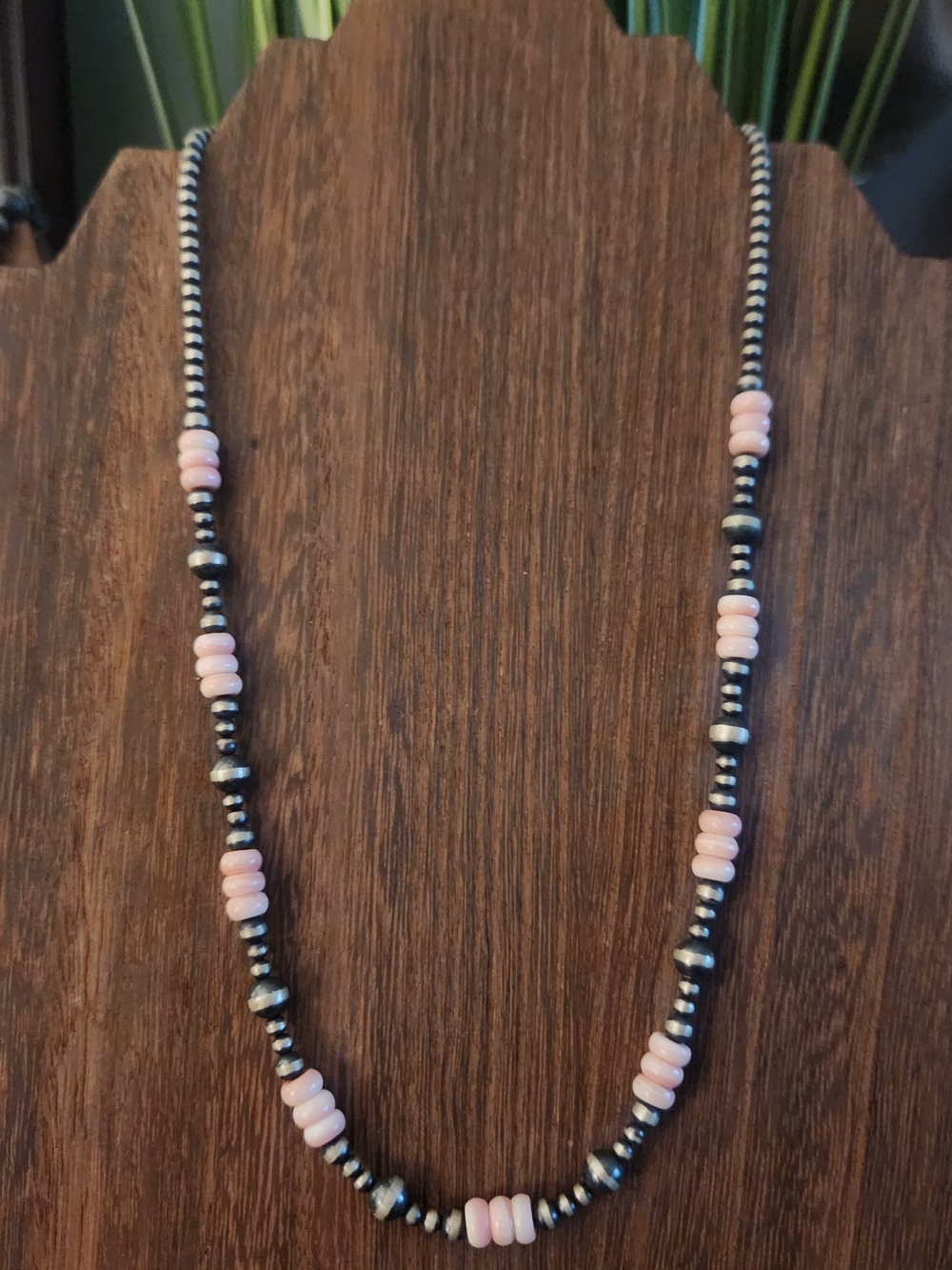 Desert Sterling Silver Pearls With Pink Conch Rondells 18 Inch